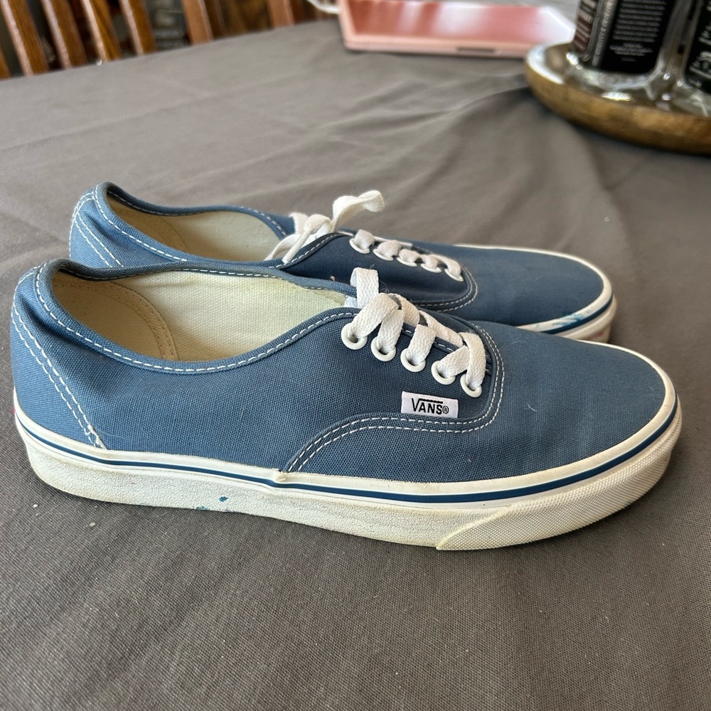 Vans Blue and White Canvas Sneakers - Picture 3 of 4